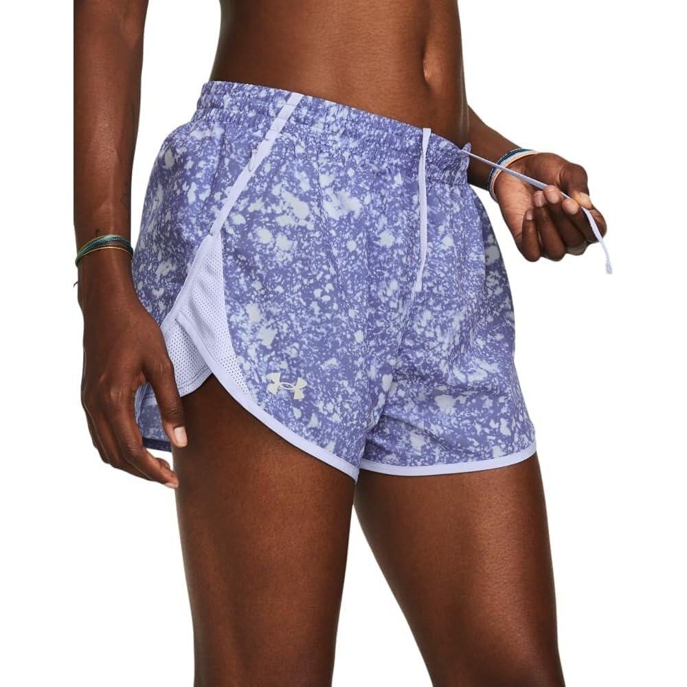 Under Armour Women Fly By 3 Inch Printed Athletic Shorts Size XS Celeste Blue